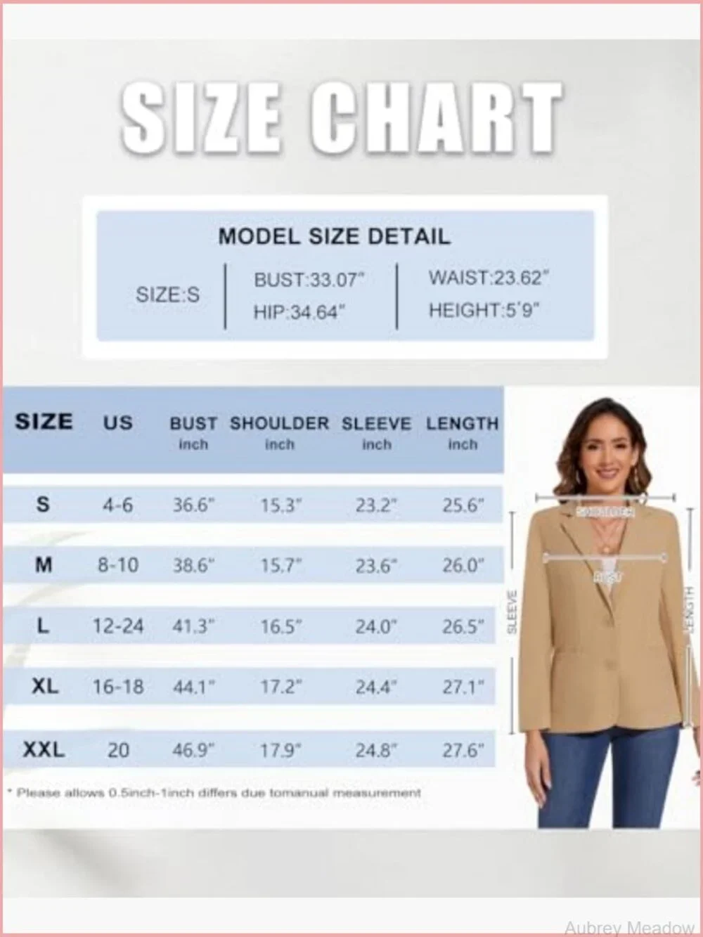 Women's Notch Lapel 2-Button Blazer Jacket Long Sleeve